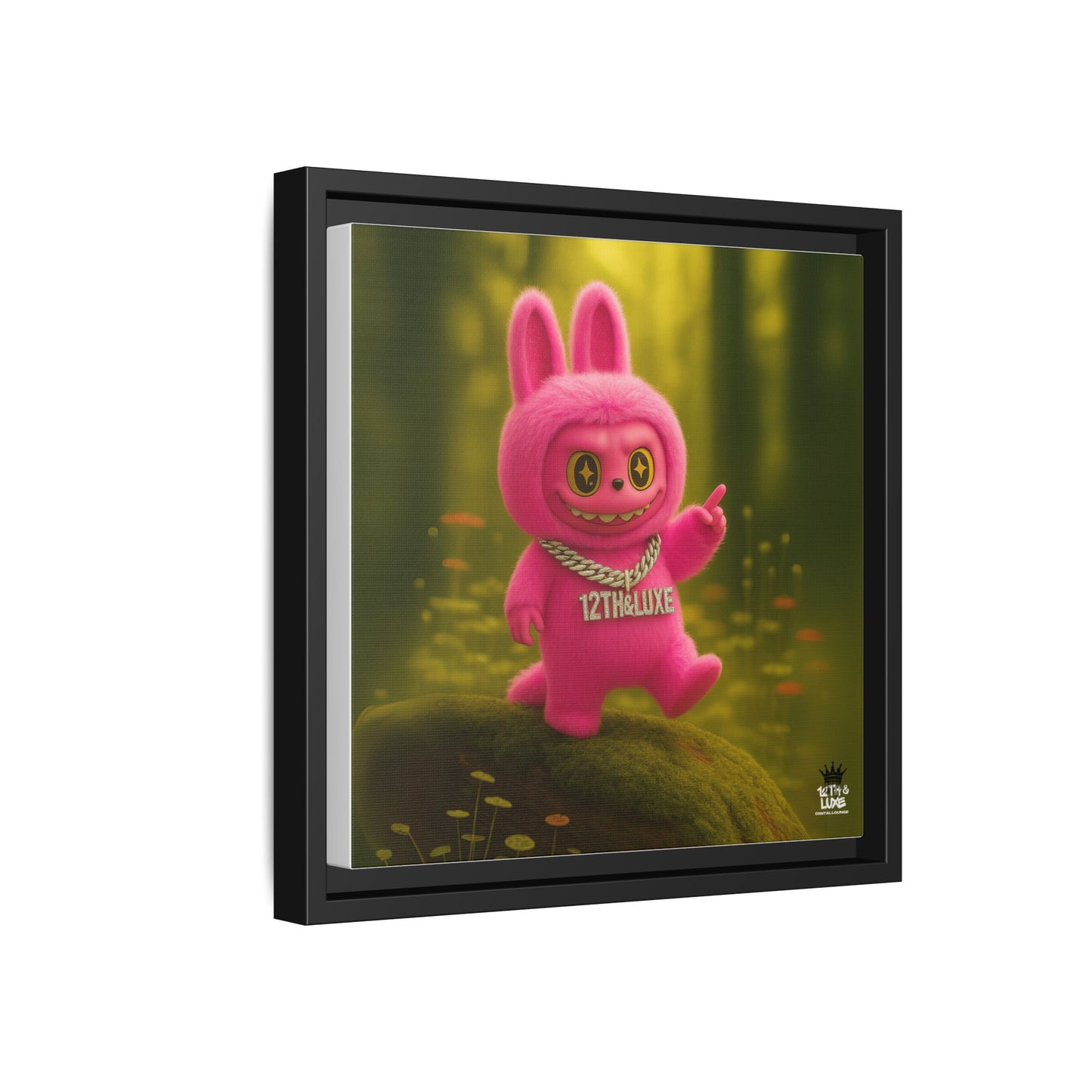 Plush Monster Pink- Canvas Art