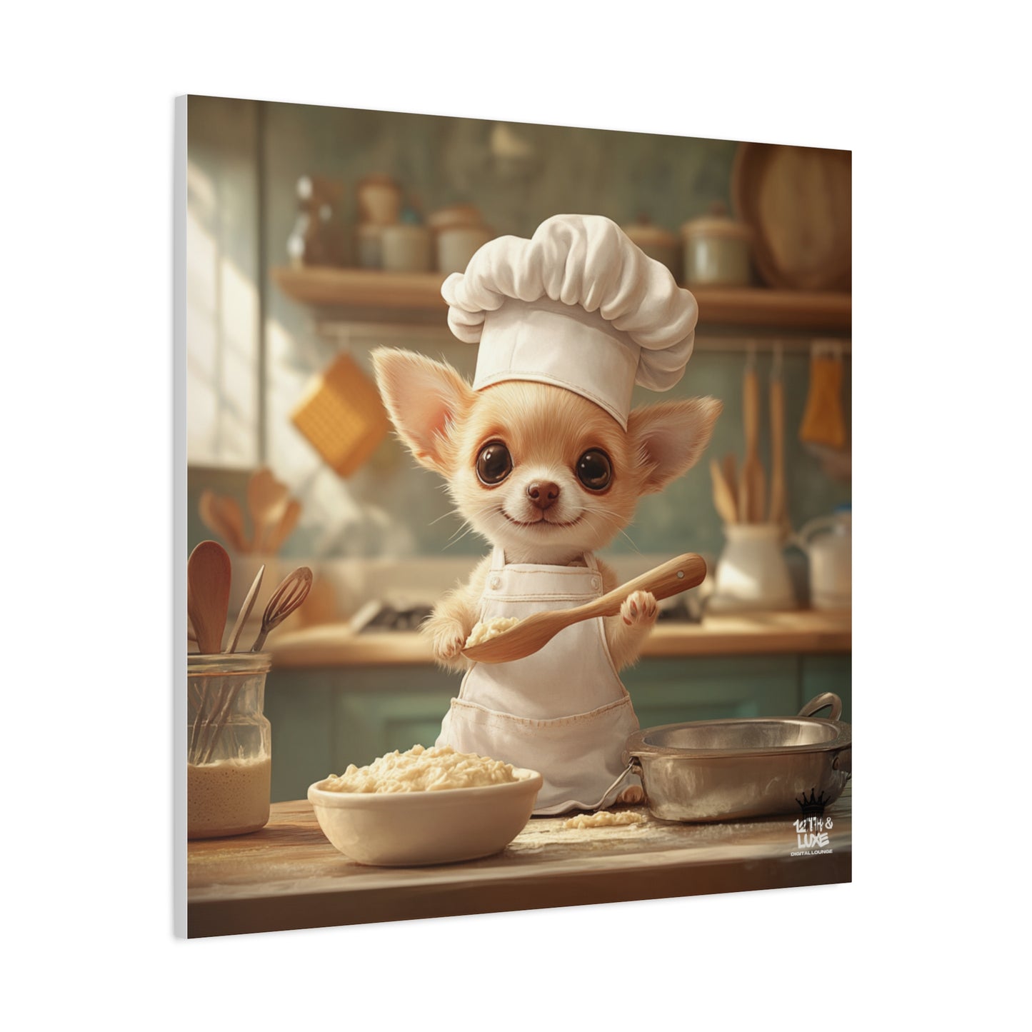 Chihuahua Puppy Chef Canvas Art