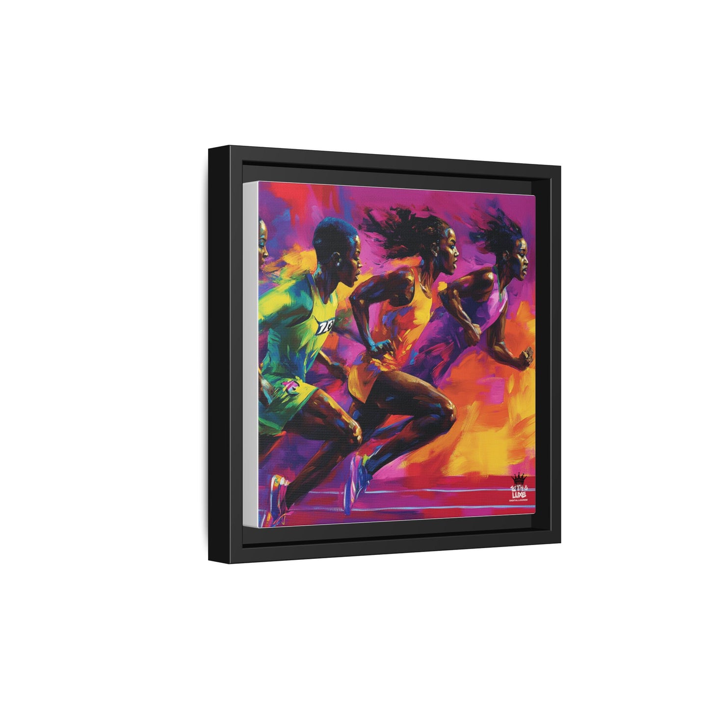 Inspired by the iconic artist Ernie Barnes, "Runners" - Canvas Art