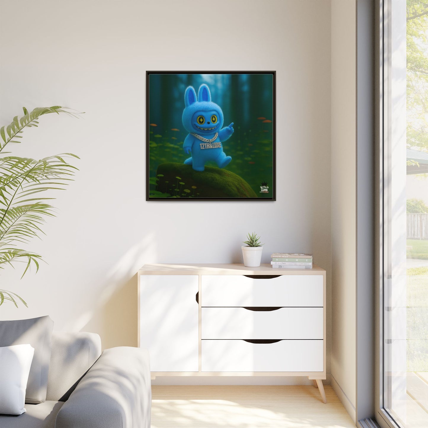 Plush Monster Blue - Canvas Art