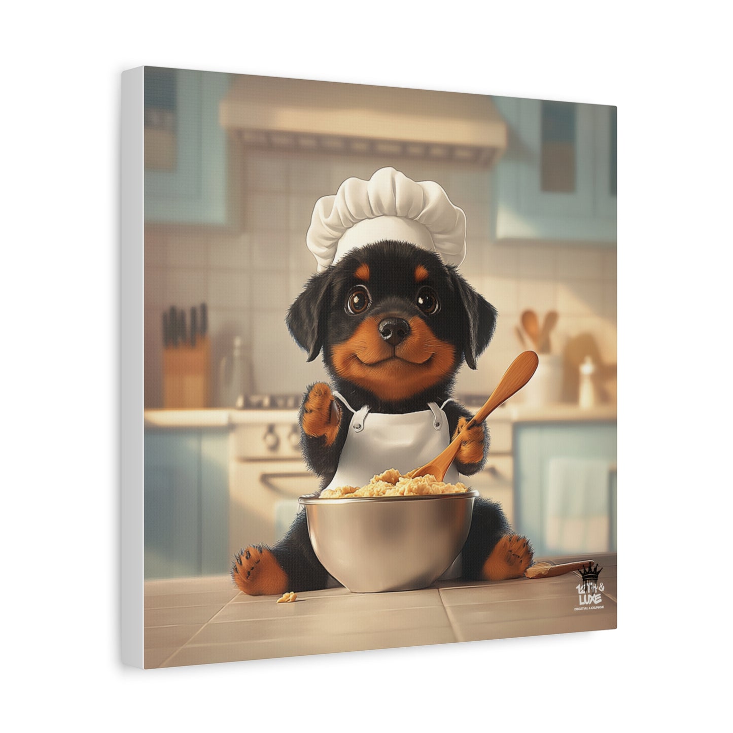 Rottweiler Puppy Chef Canvas Art