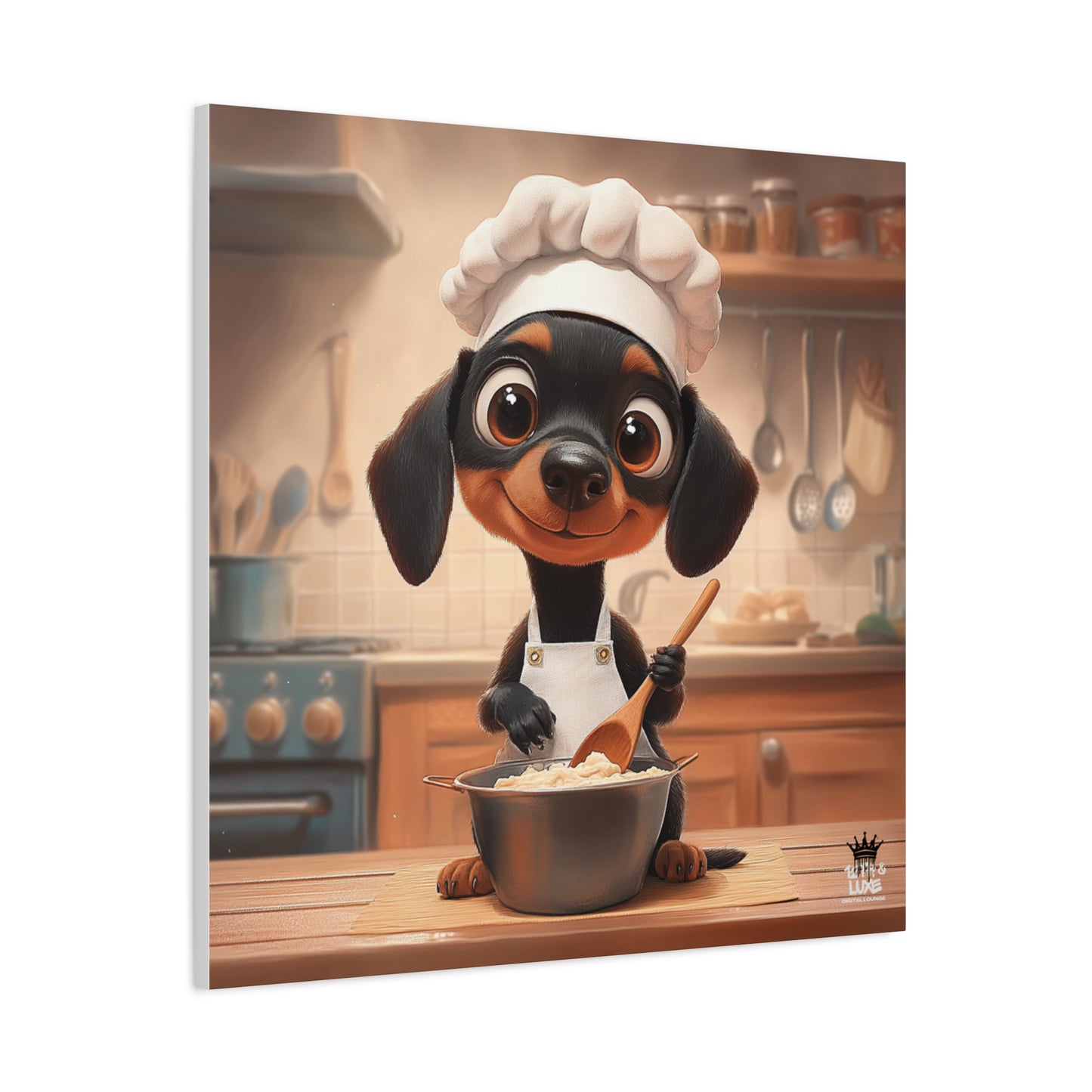 Doberman Puppy Chef Canvas Art