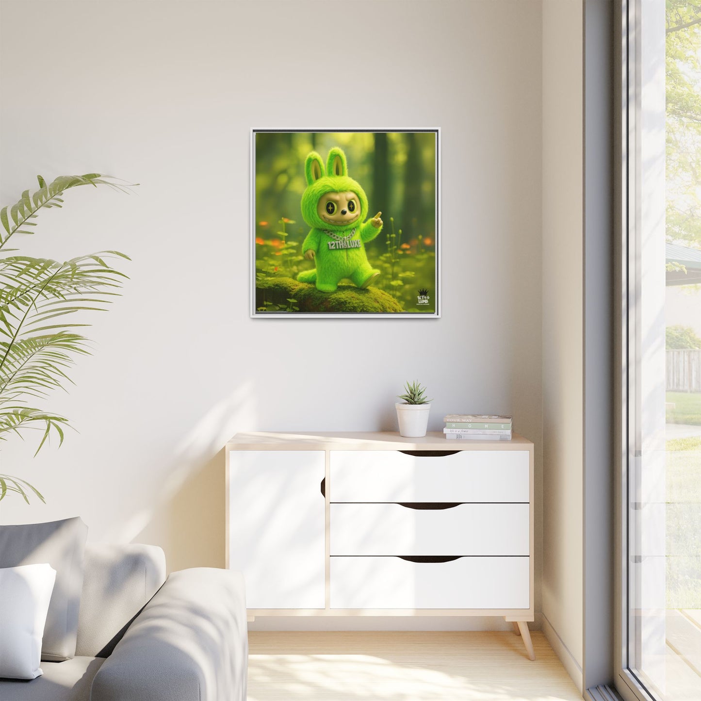 Plush Monster Green - Canvas Art