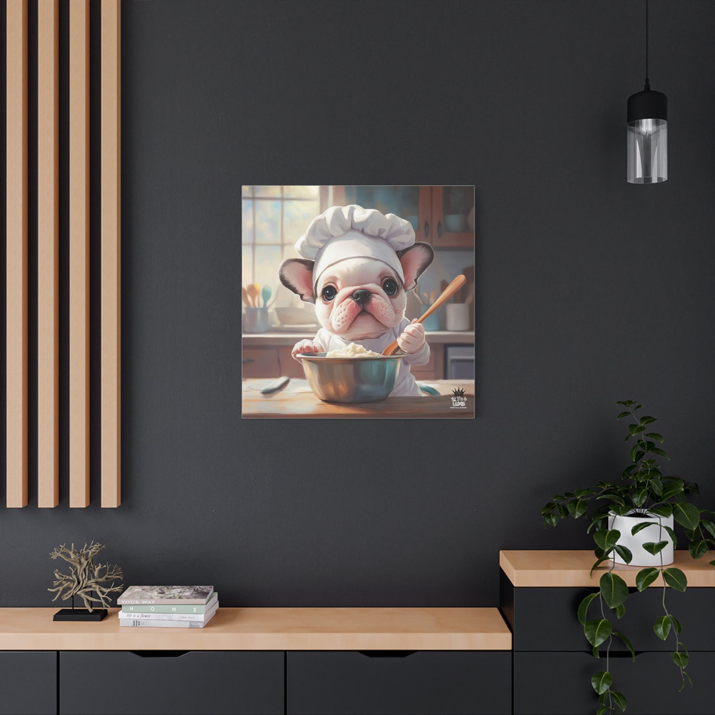 Bulldog Puppy Chef Canvas Art