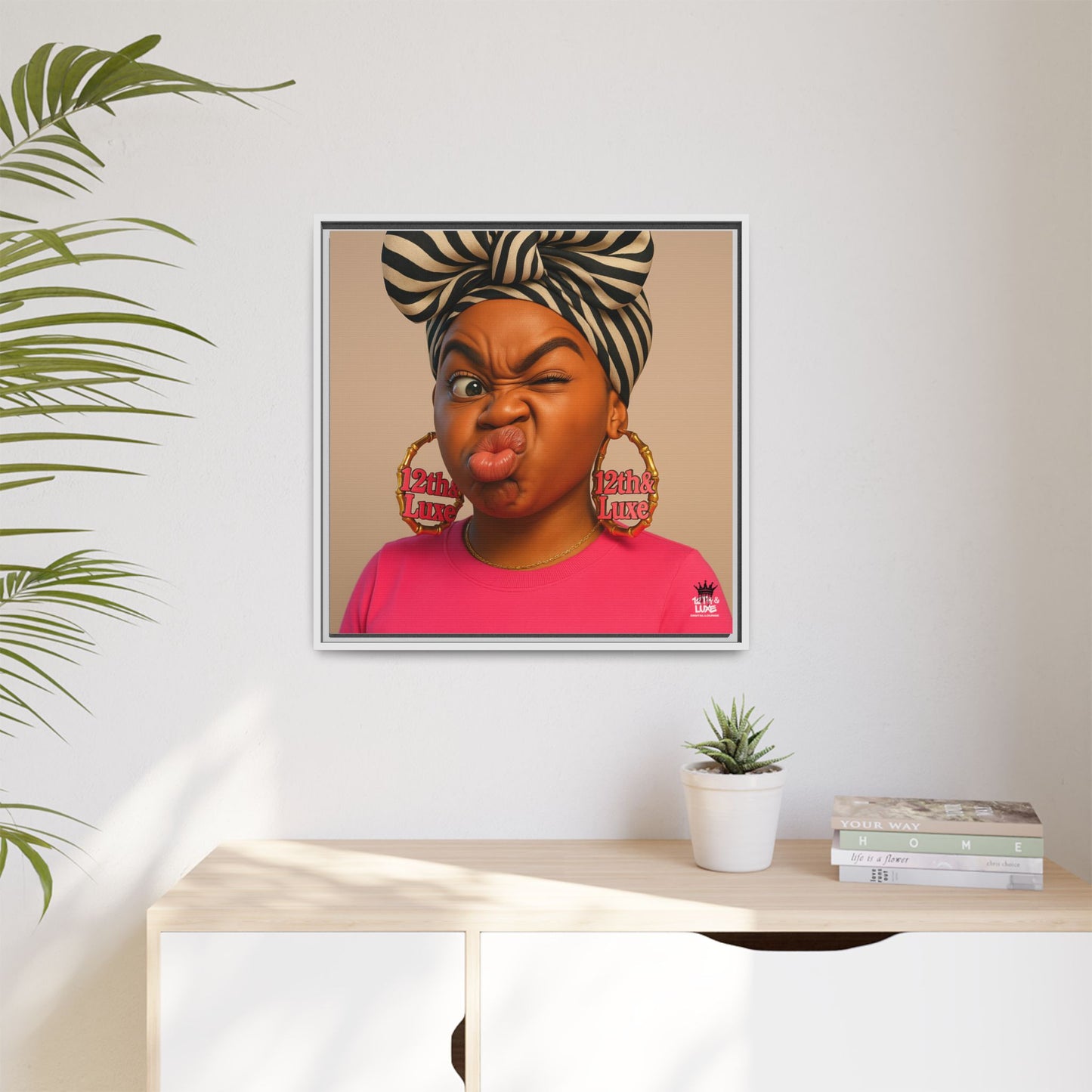 Funky Face Pink - Canvas Art