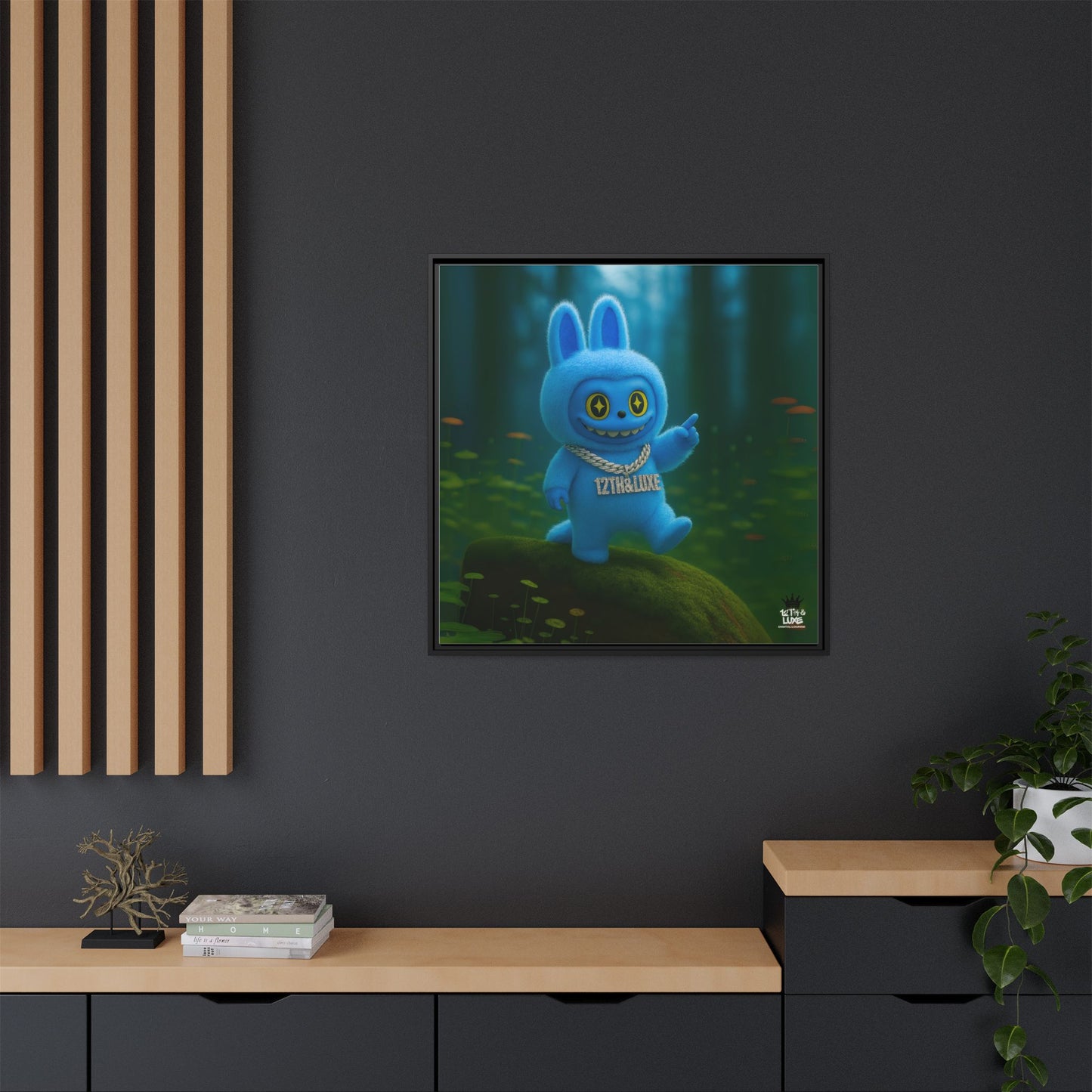 Plush Monster Blue - Canvas Art