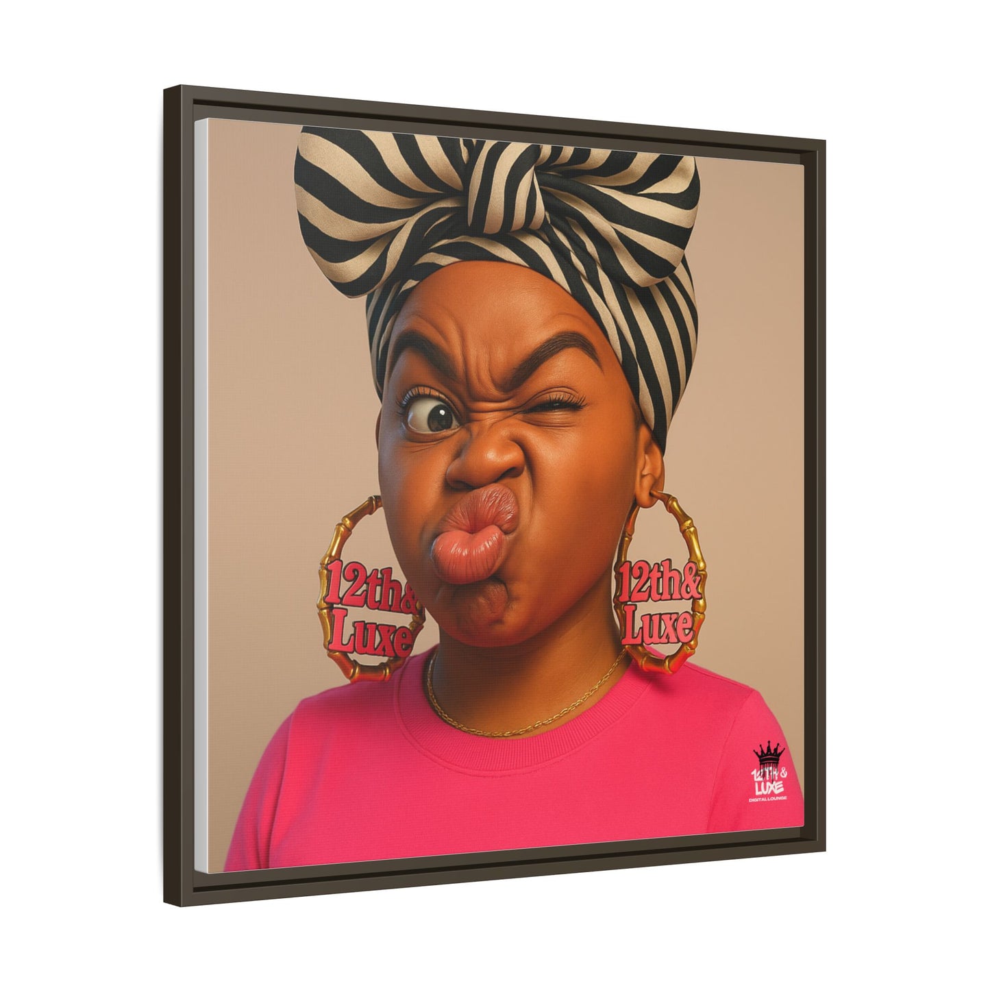 Funky Face Pink - Canvas Art