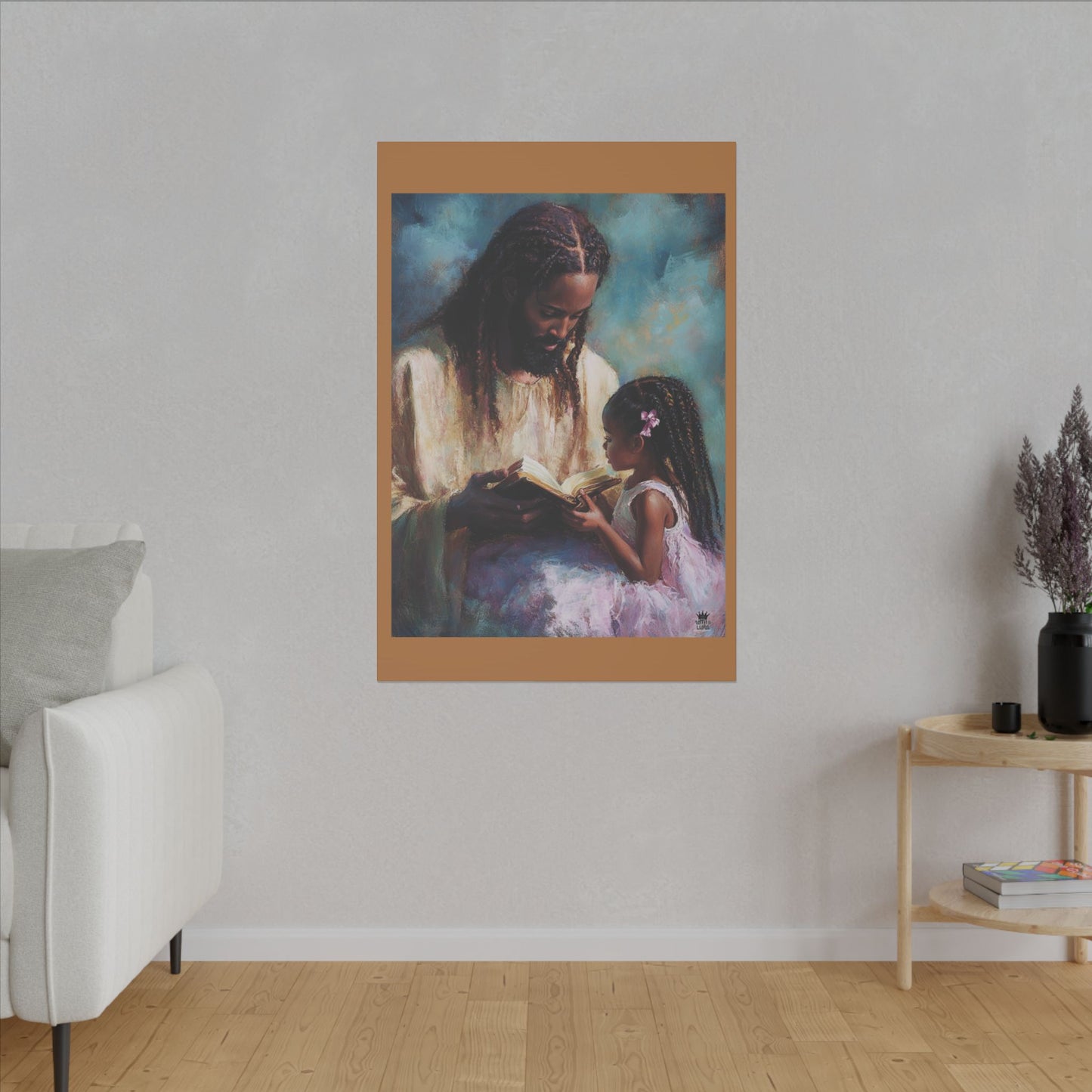 Jesus Reading, Matte Canvas, Stretched, 0.75" (Vertical)