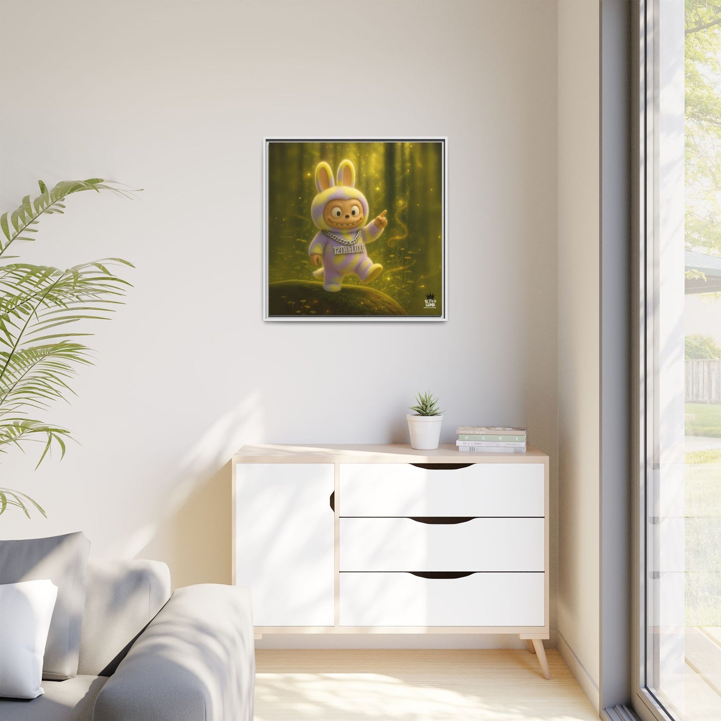 Plush Monster Purple/Yellow - Canvas Art