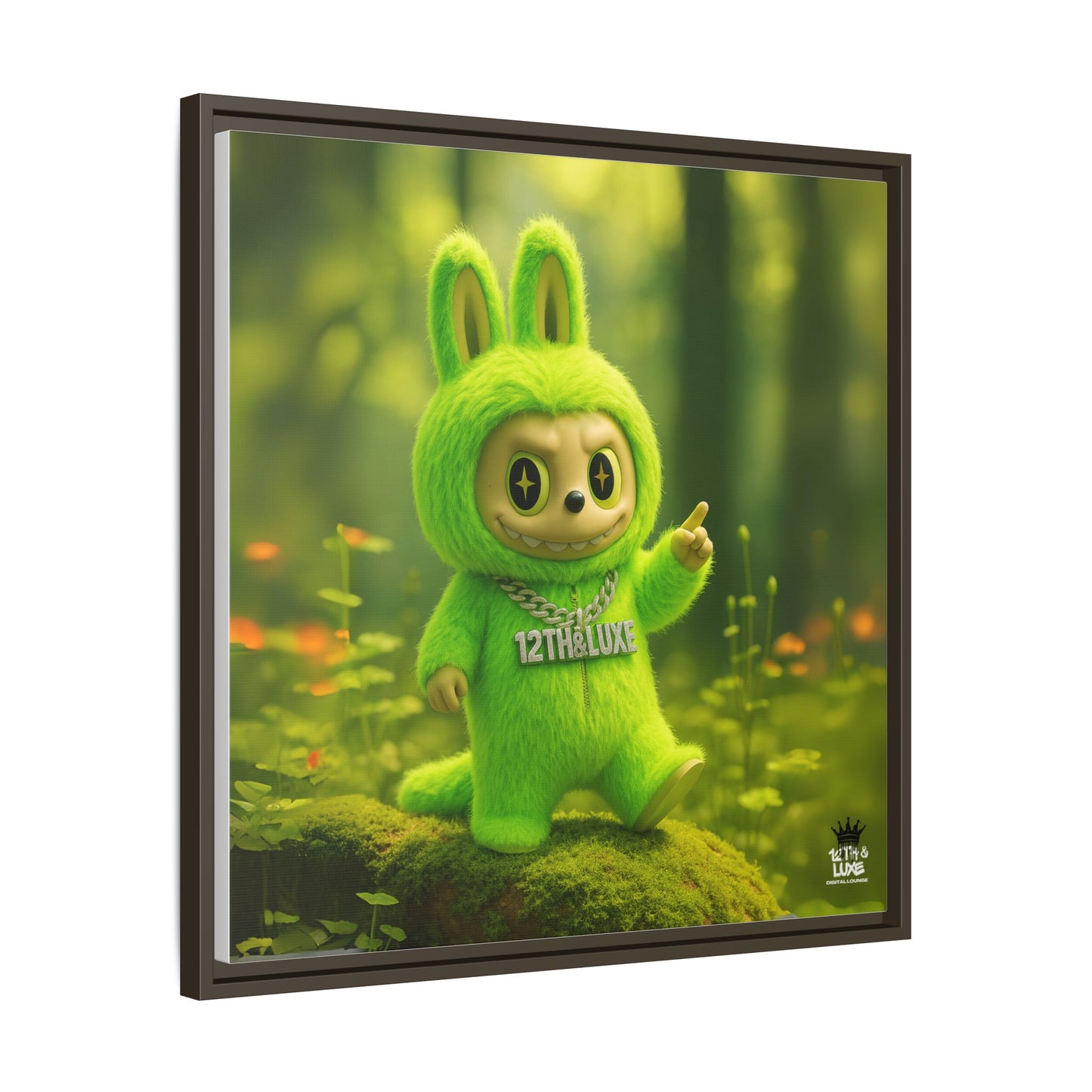 Plush Monster Green - Canvas Art