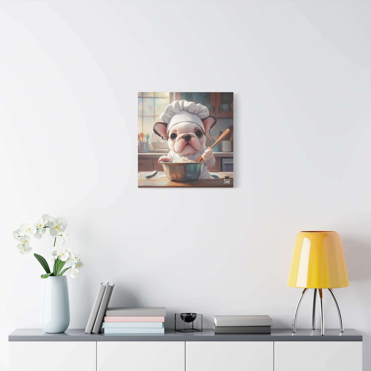 Bulldog Puppy Chef Canvas Art