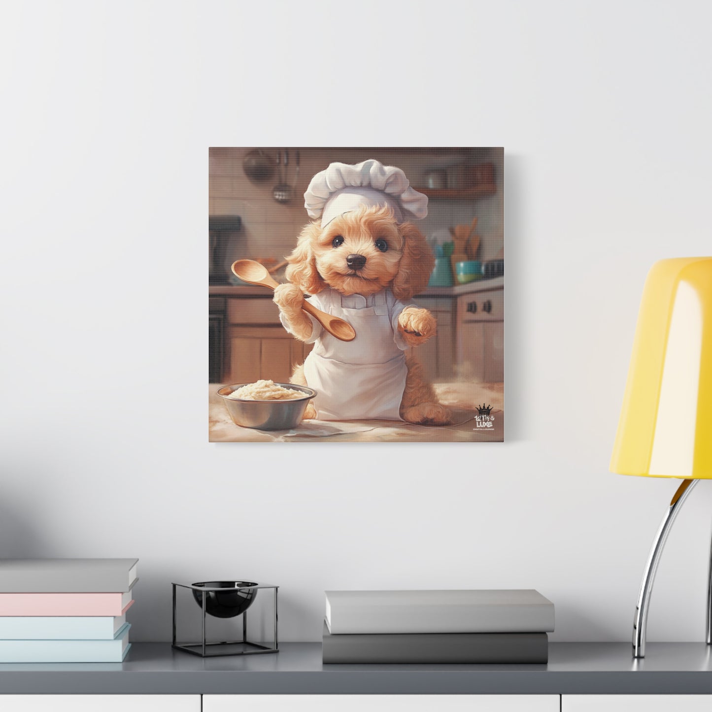 Goldendoodle Puppy Chef Canvas Art