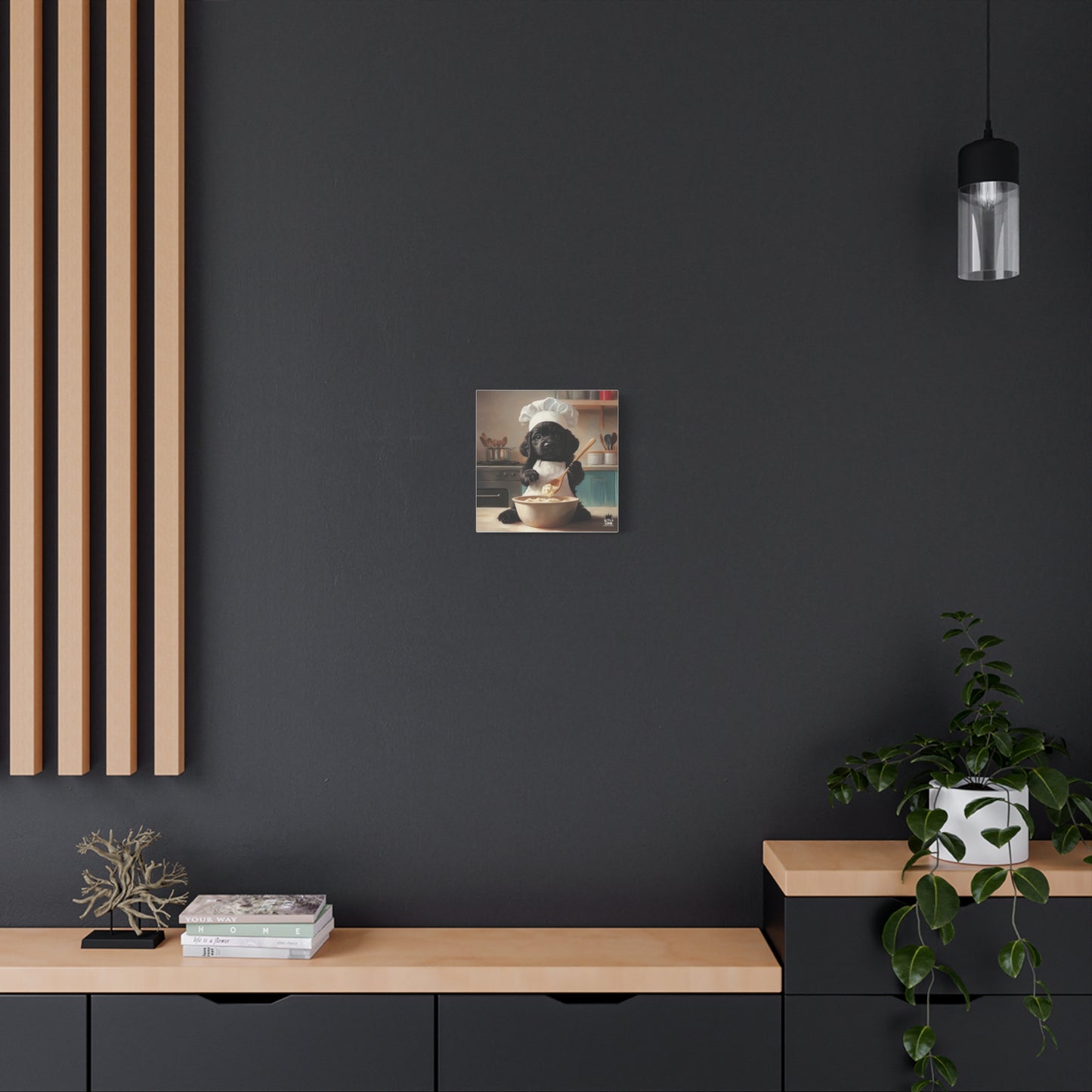 Black Lab Puppy Chef Canvas Art