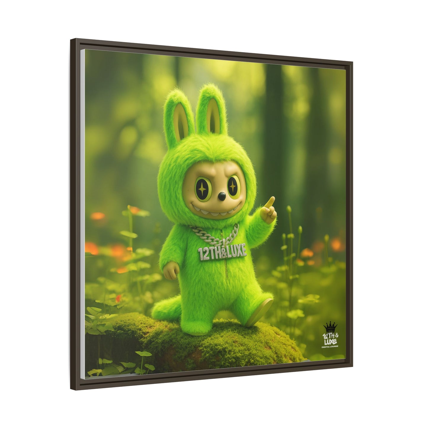 Plush Monster Green - Canvas Art