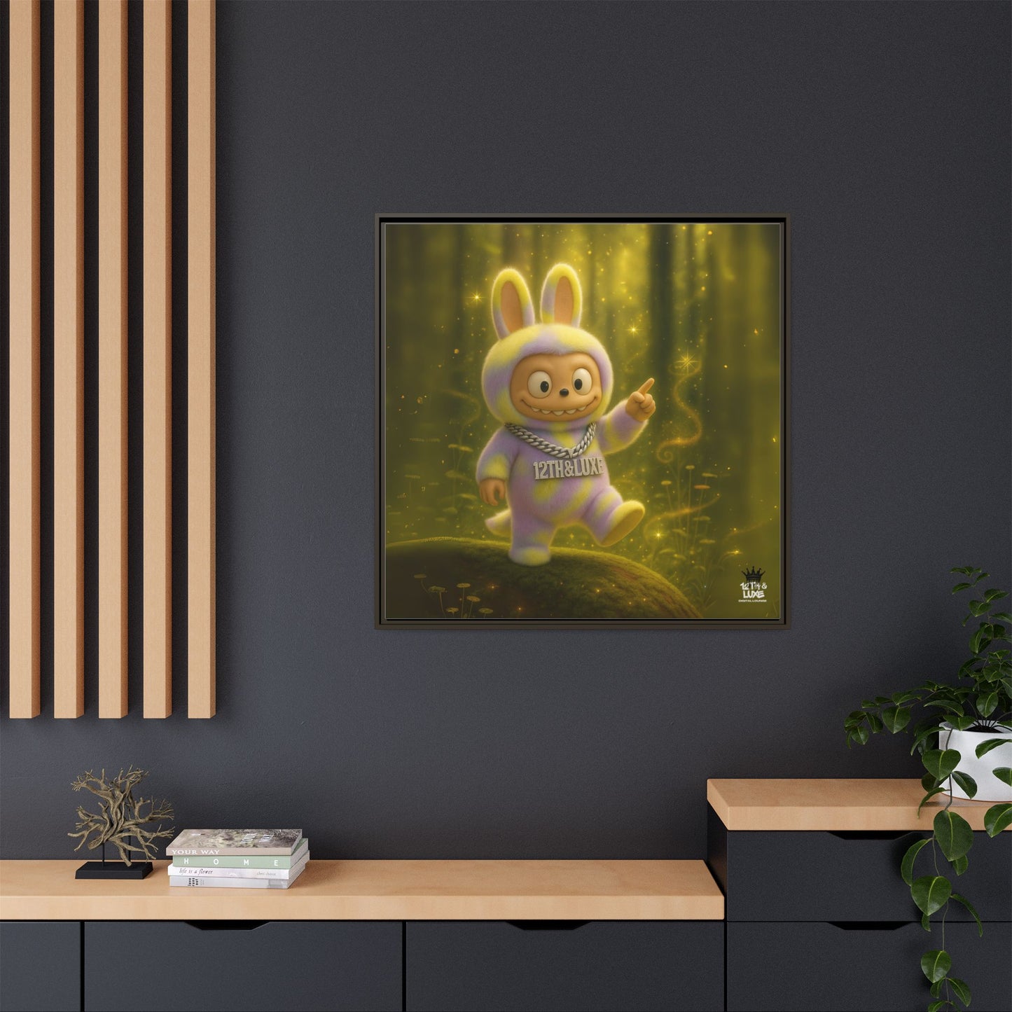 Plush Monster Purple/Yellow - Canvas Art