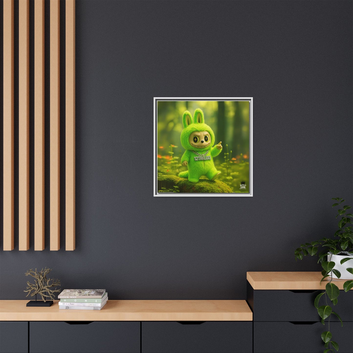 Plush Monster Green - Canvas Art