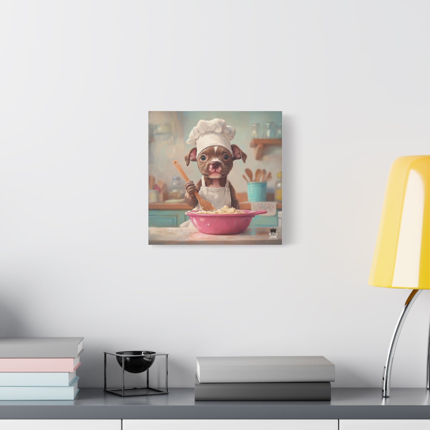 Pit Bull Terrier Puppy Chef Canvas Art