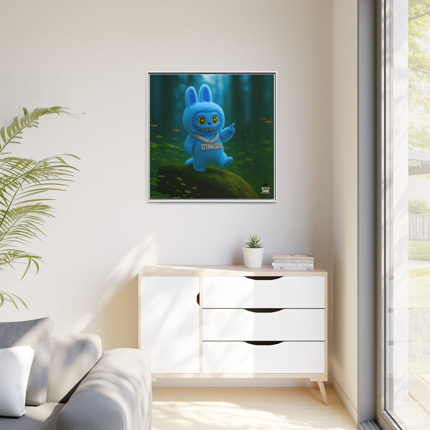 Plush Monster Blue - Canvas Art