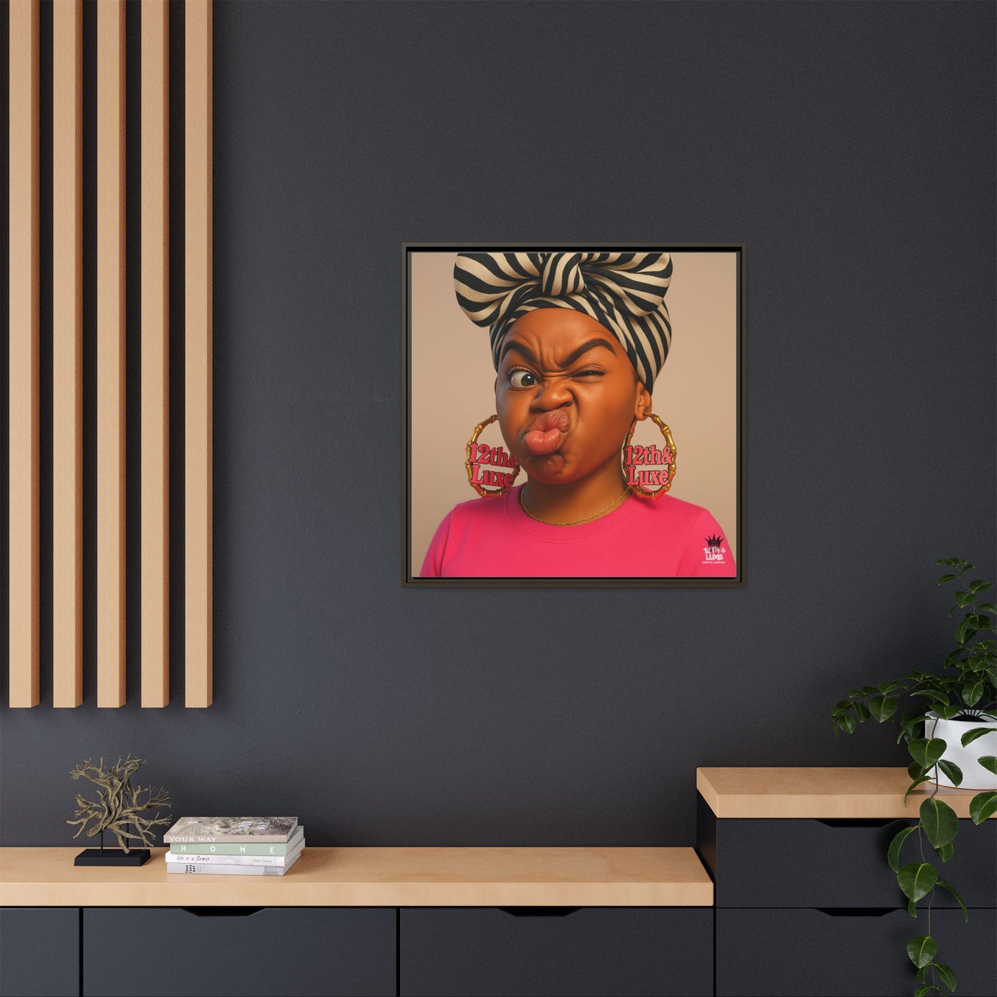 Funky Face Pink - Canvas Art