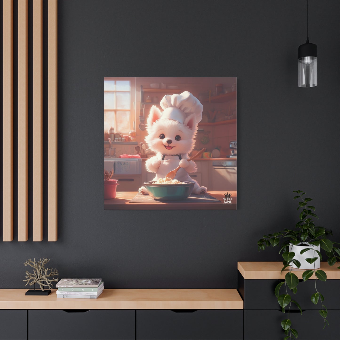 Samoyed Puppy Chef Canvas Art