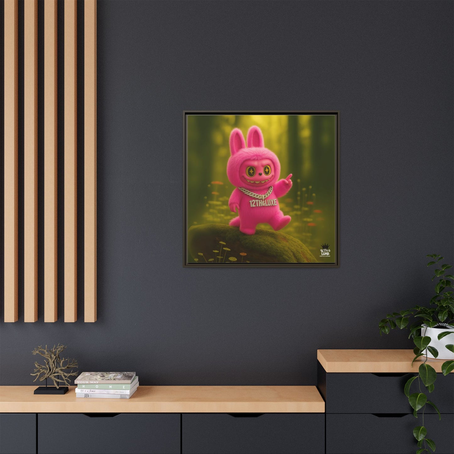 Plush Monster Pink- Canvas Art