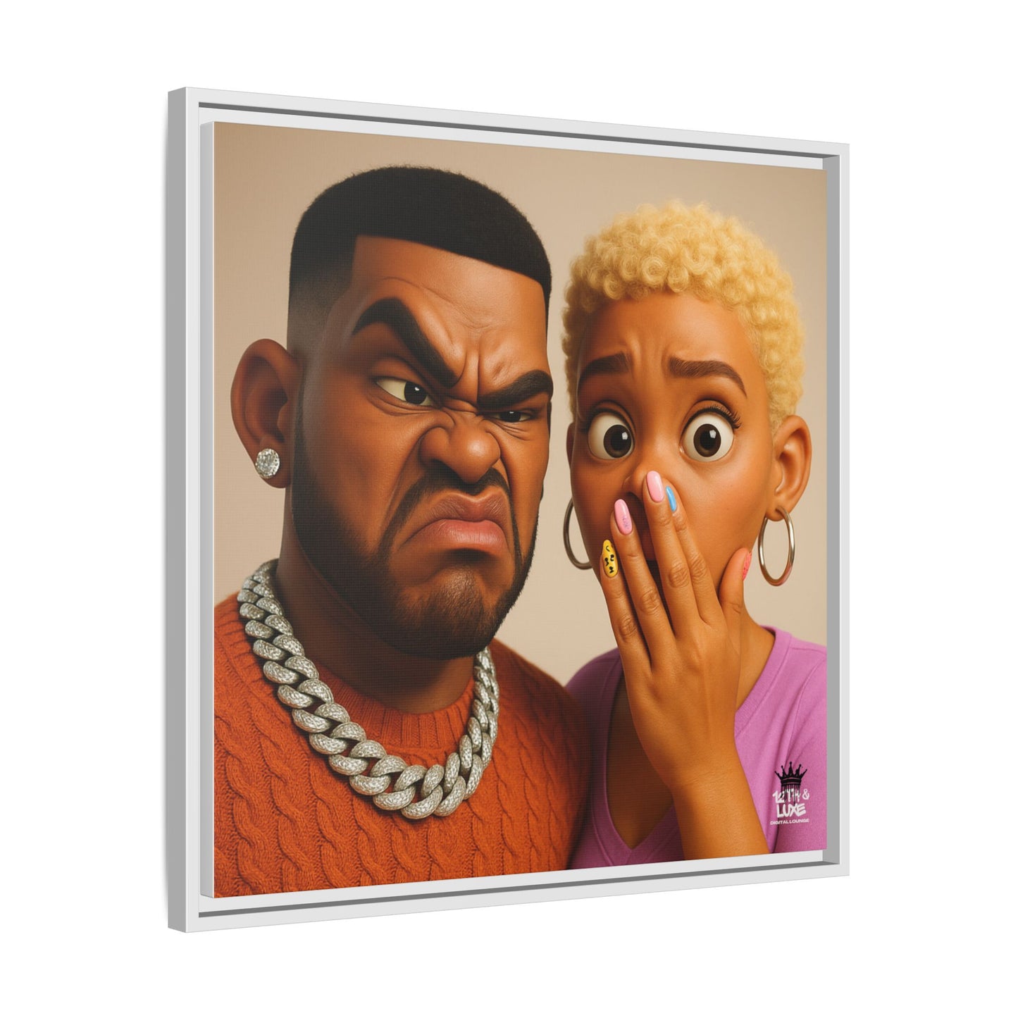 Funky Face Couple - Canvas Art