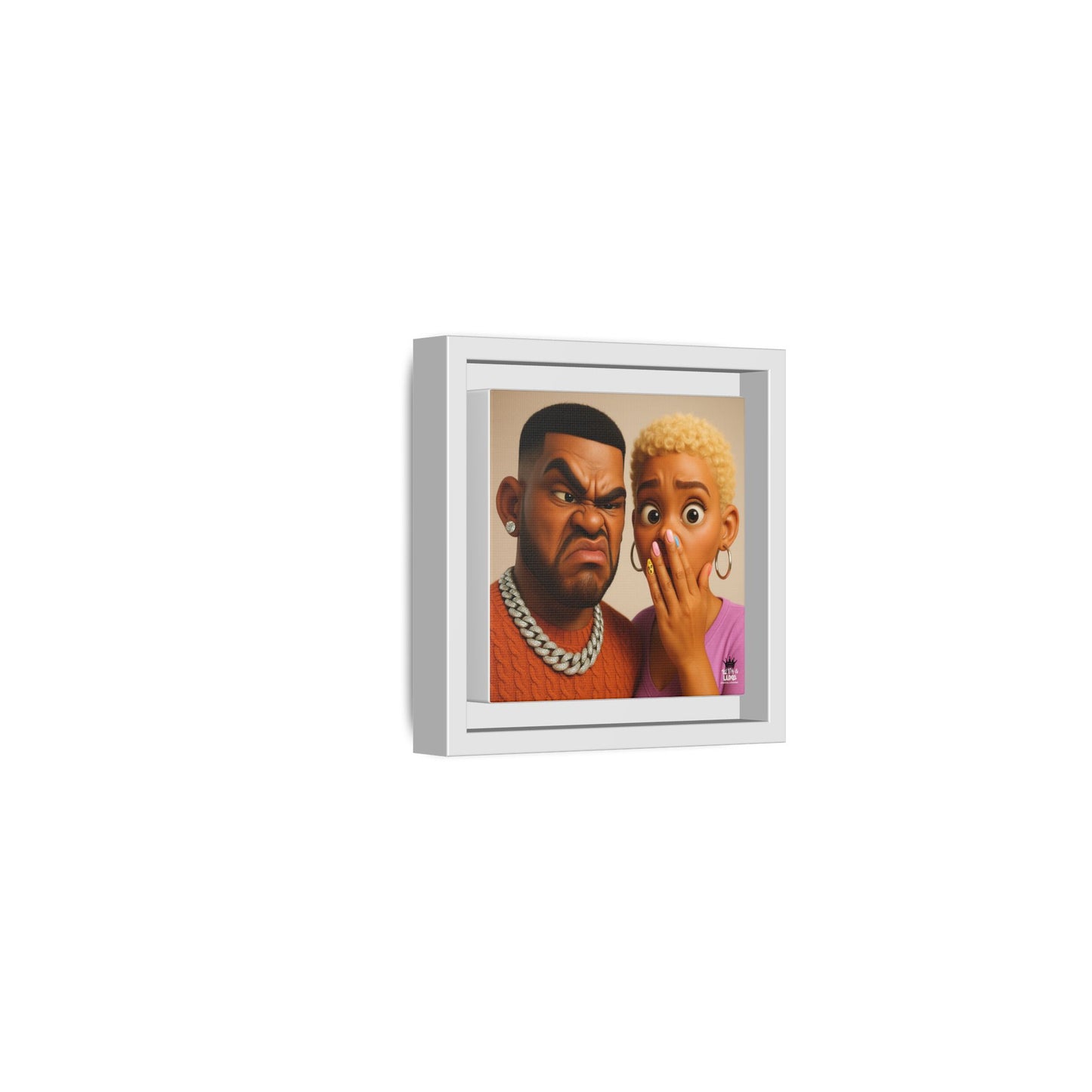 Funky Face Couple - Canvas Art