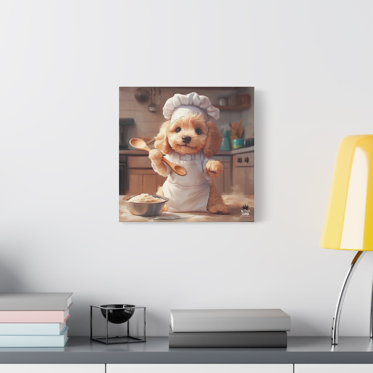 Goldendoodle Puppy Chef Canvas Art