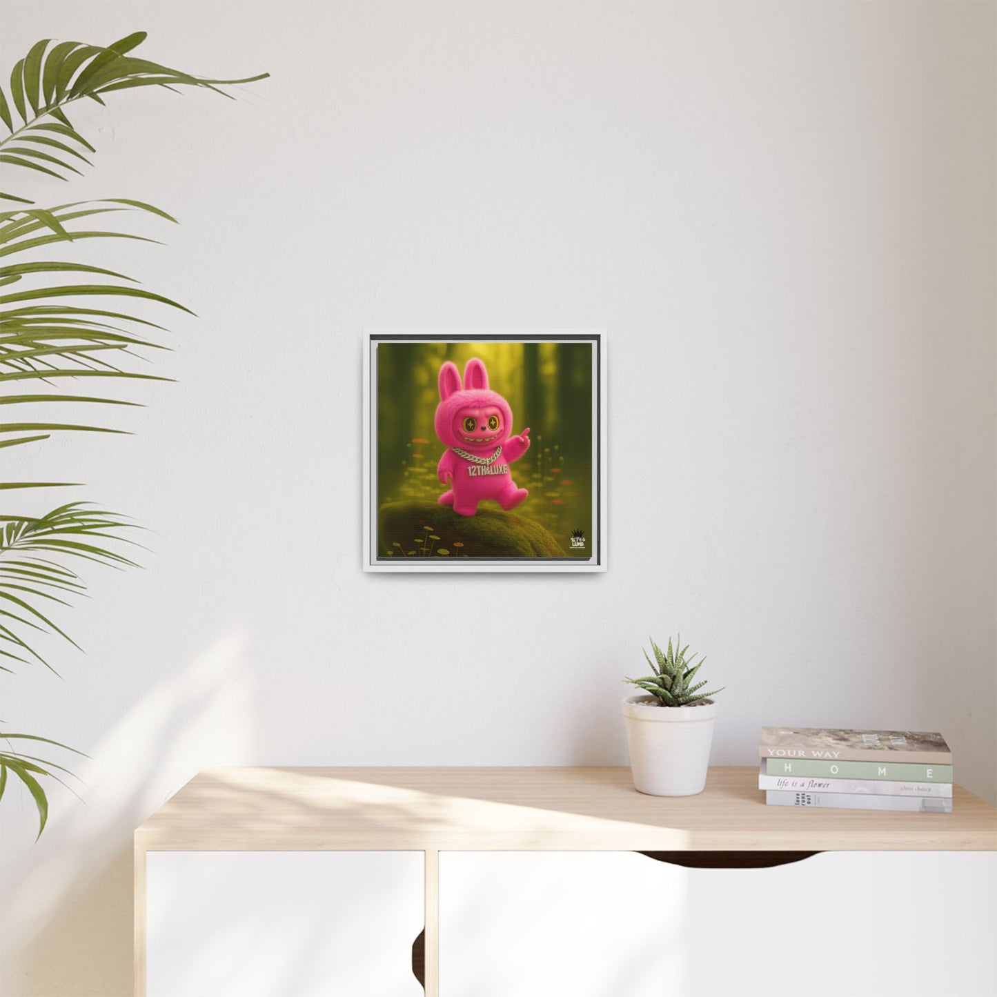 Plush Monster Pink- Canvas Art