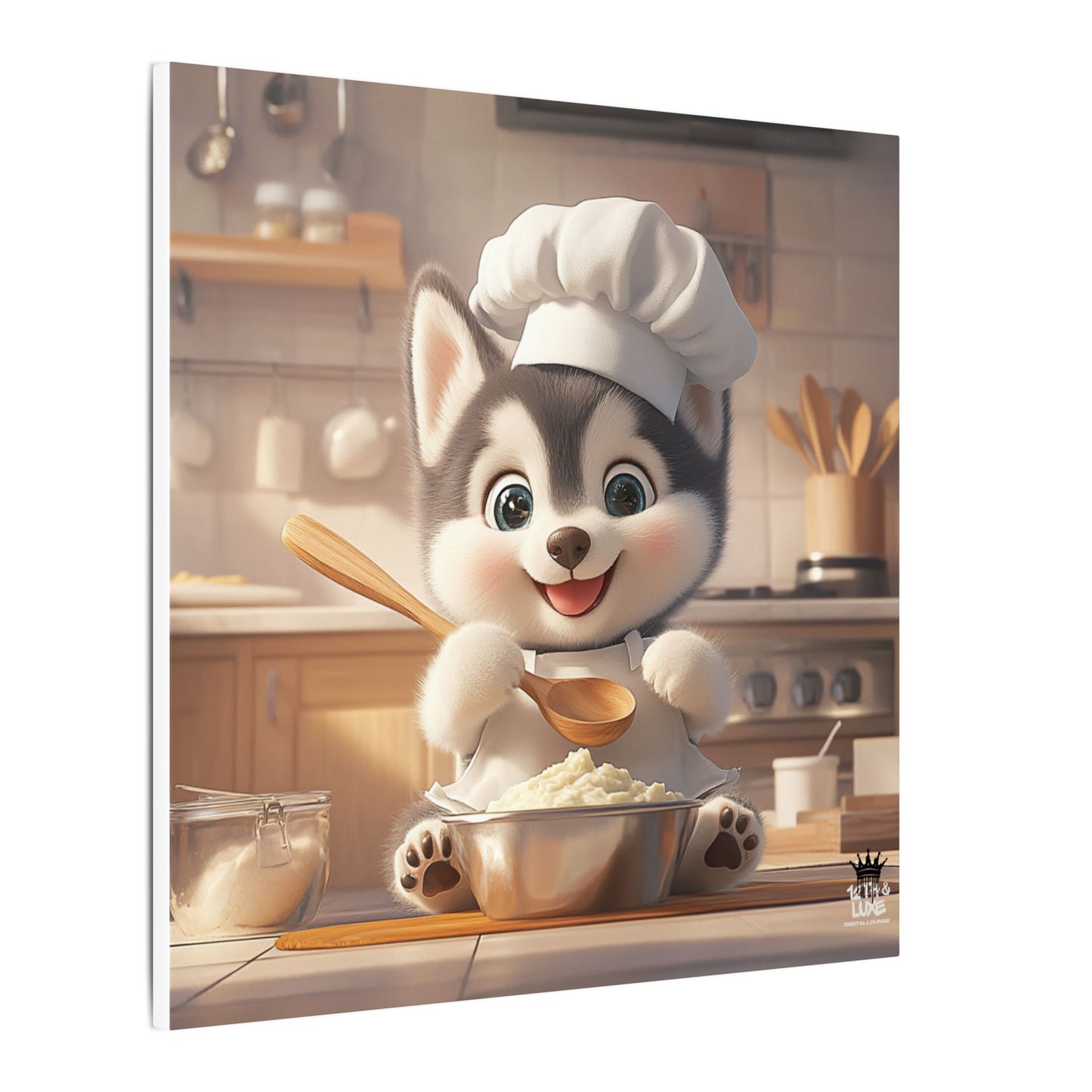 Siberian Husky Puppy Chef Canvas Art