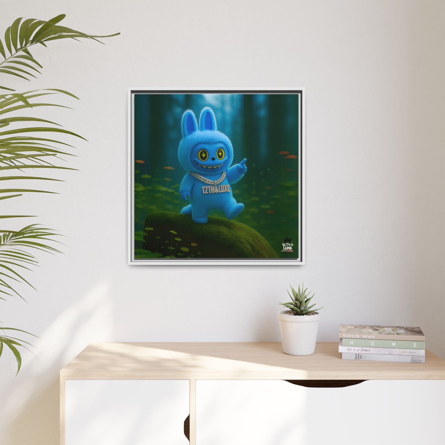 Plush Monster Blue - Canvas Art