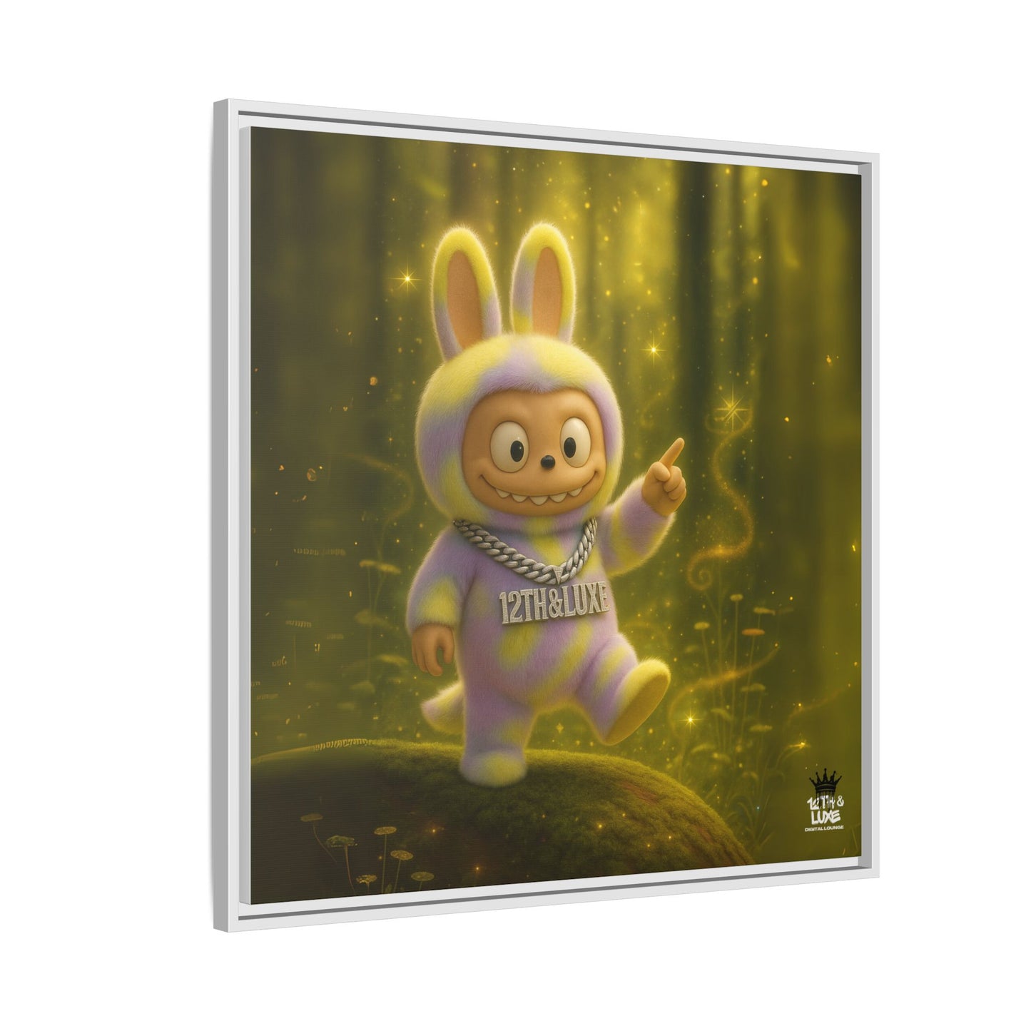Plush Monster Purple/Yellow - Canvas Art