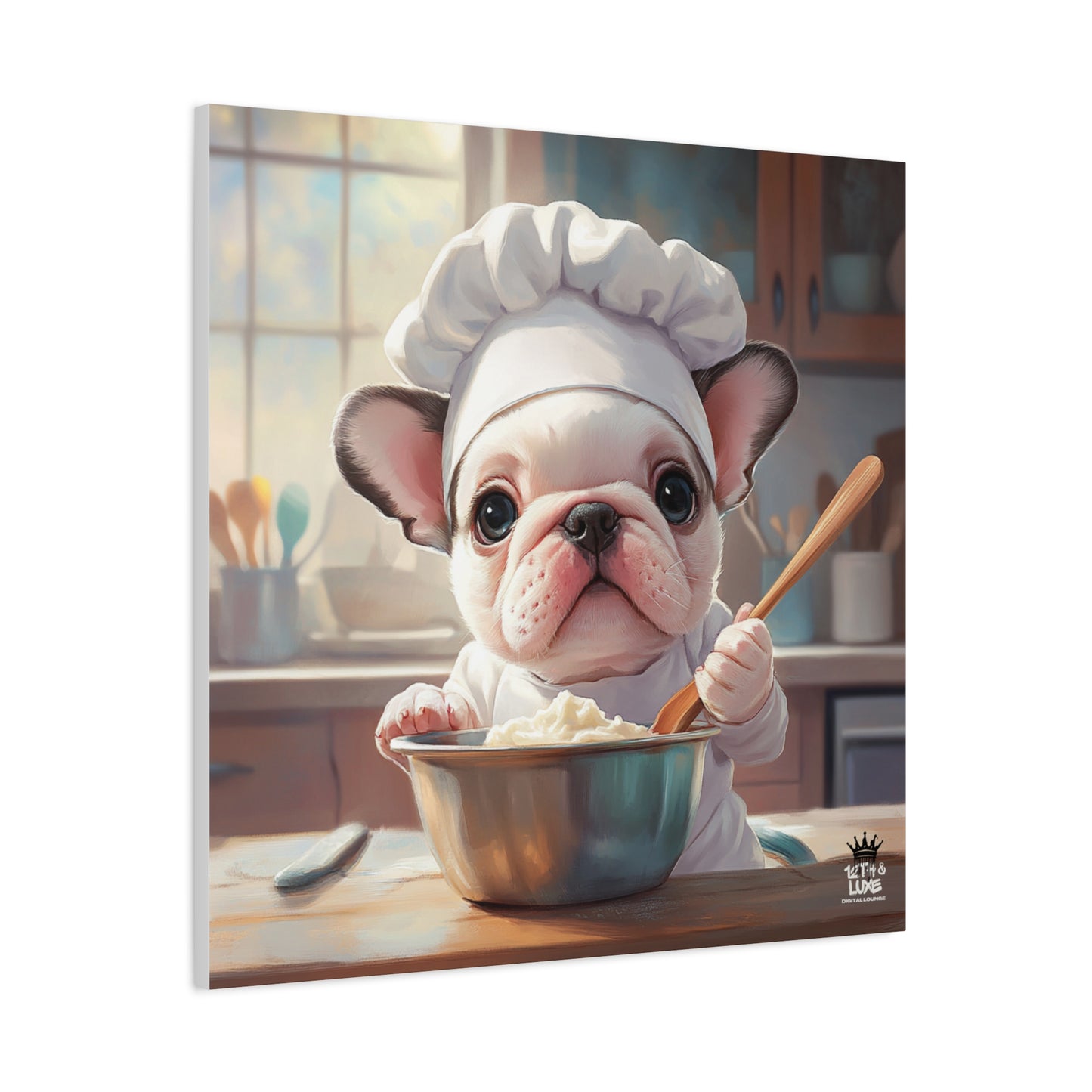 Bulldog Puppy Chef Canvas Art