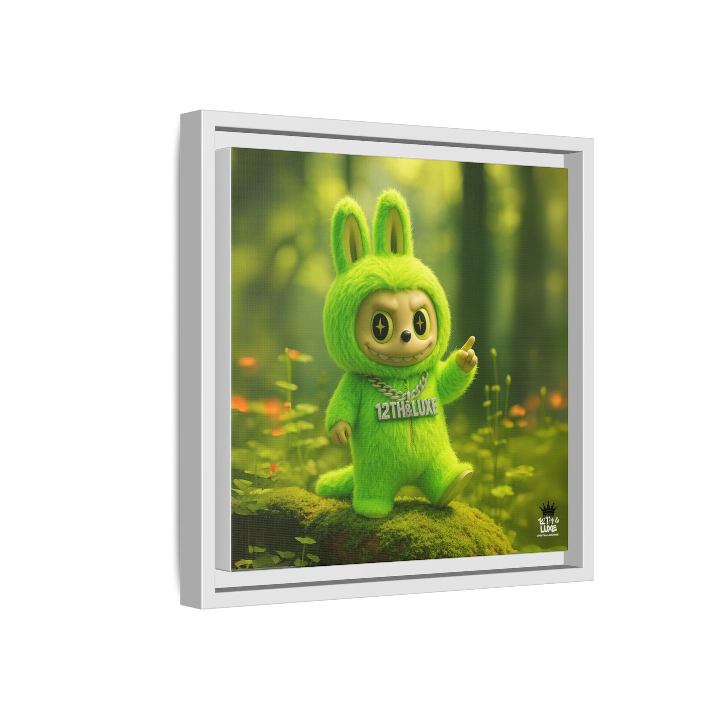 Plush Monster Green - Canvas Art