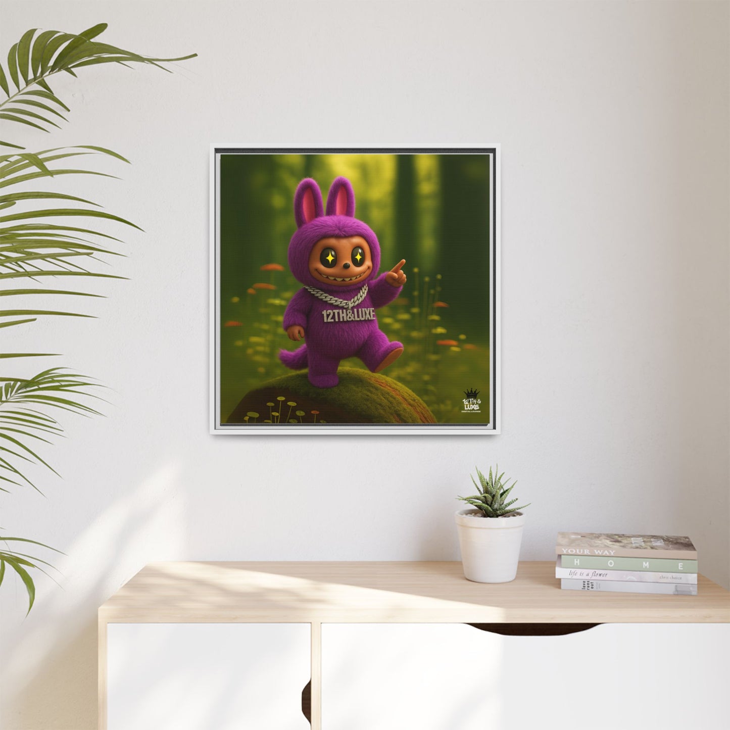 Plush Monster Purple - Canvas Art