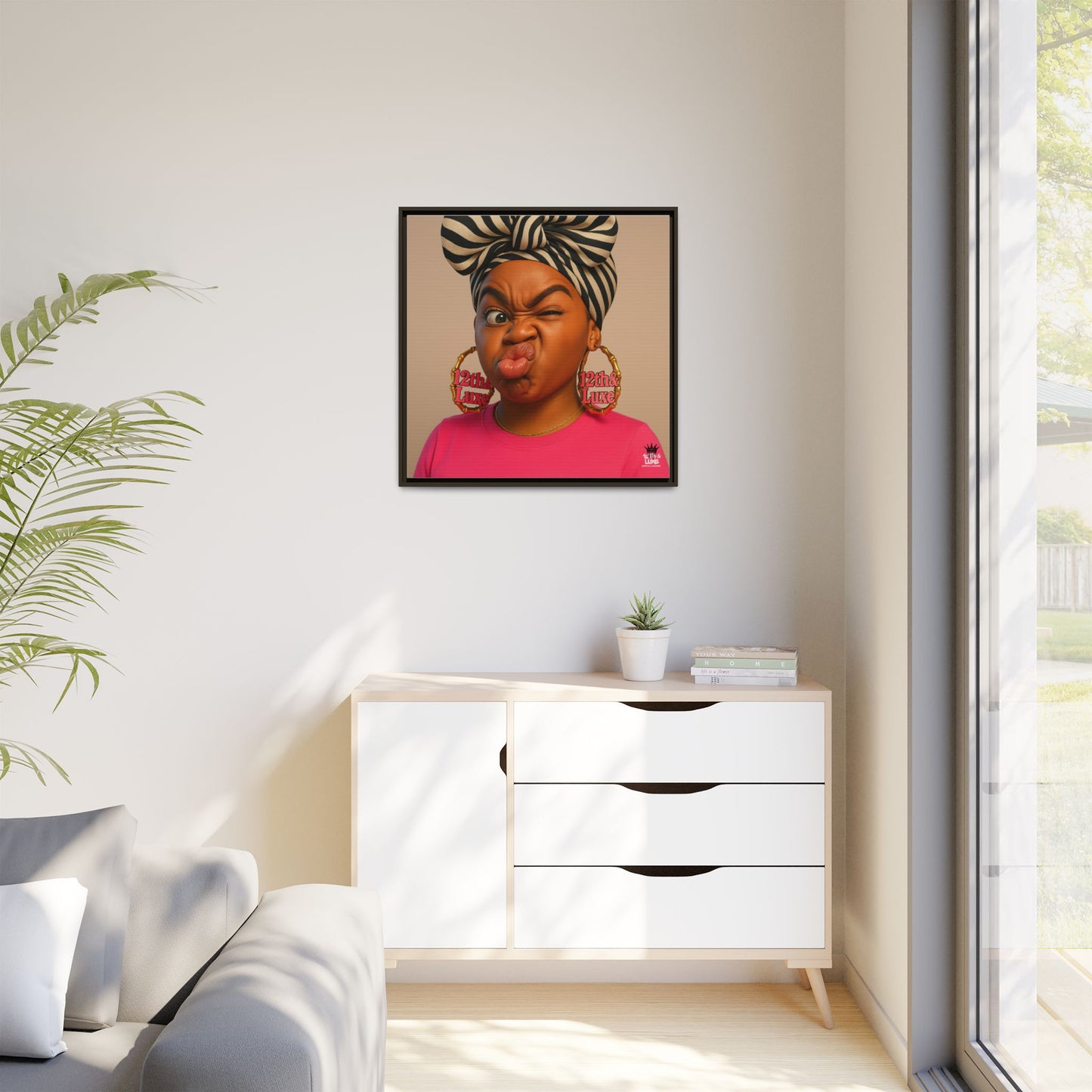 Funky Face Pink - Canvas Art