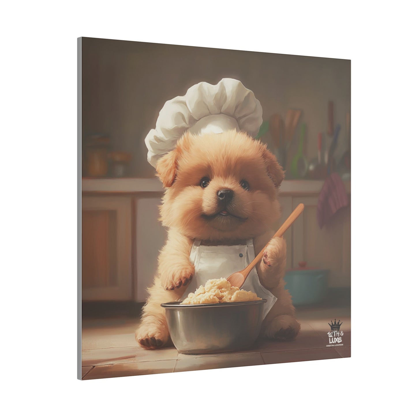 Chow Puppy Chef Canvas Art