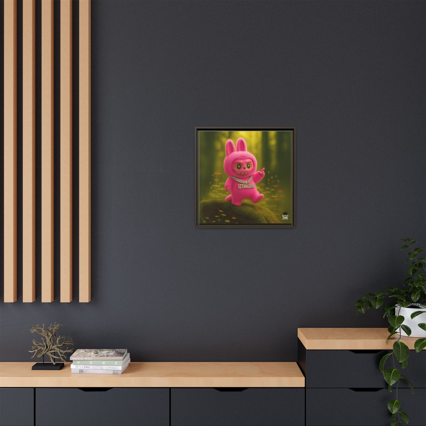 Plush Monster Pink- Canvas Art