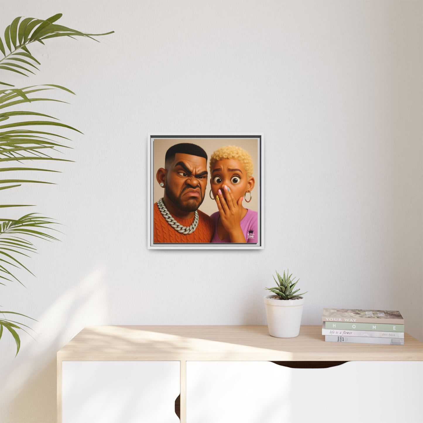Funky Face Couple - Canvas Art