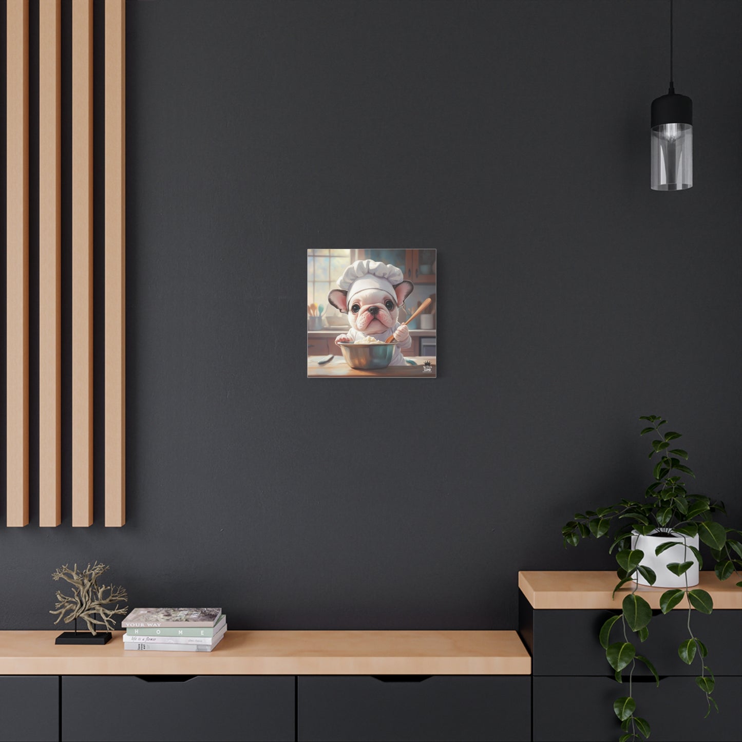 Bulldog Puppy Chef Canvas Art