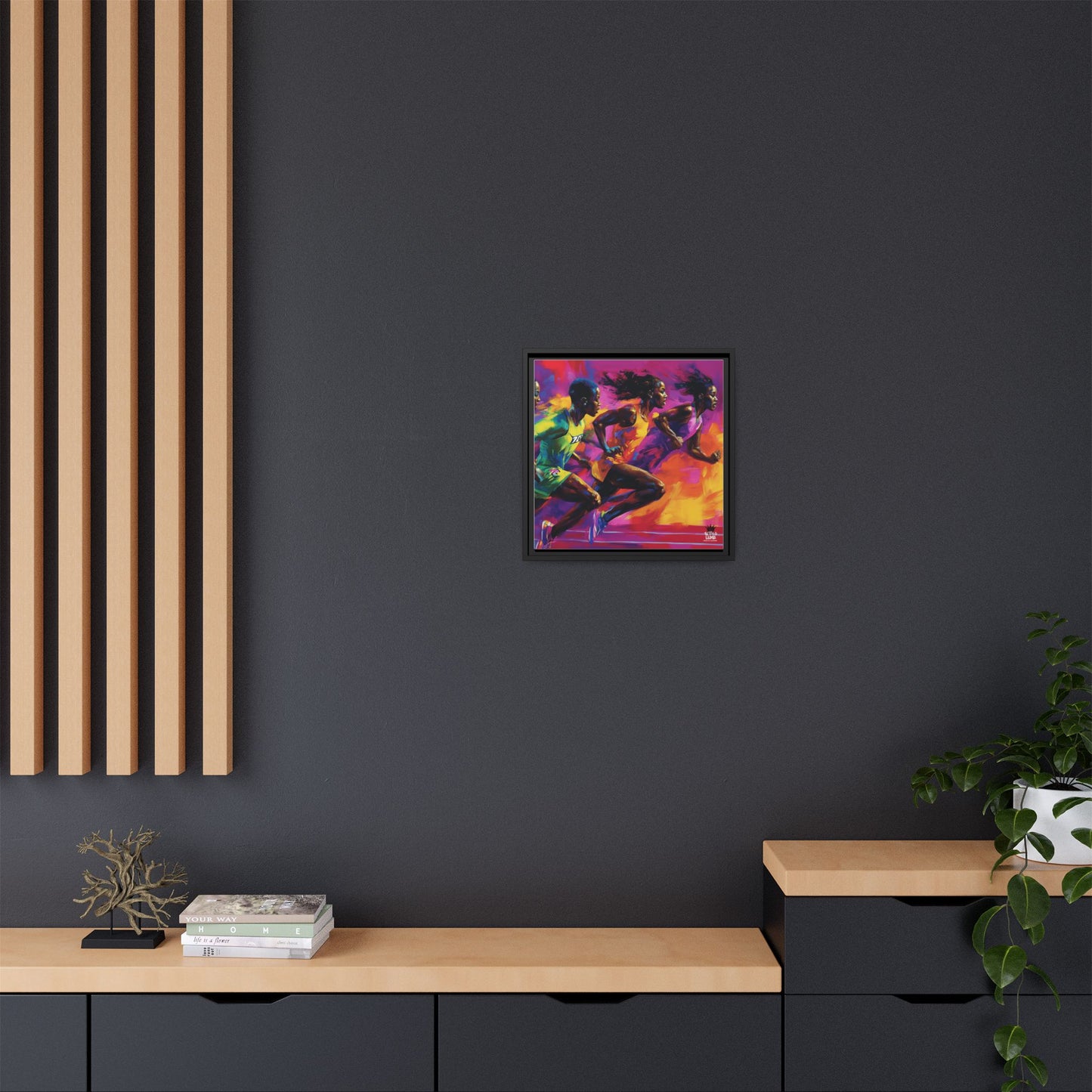 Inspired by the iconic artist Ernie Barnes, "Runners" - Canvas Art
