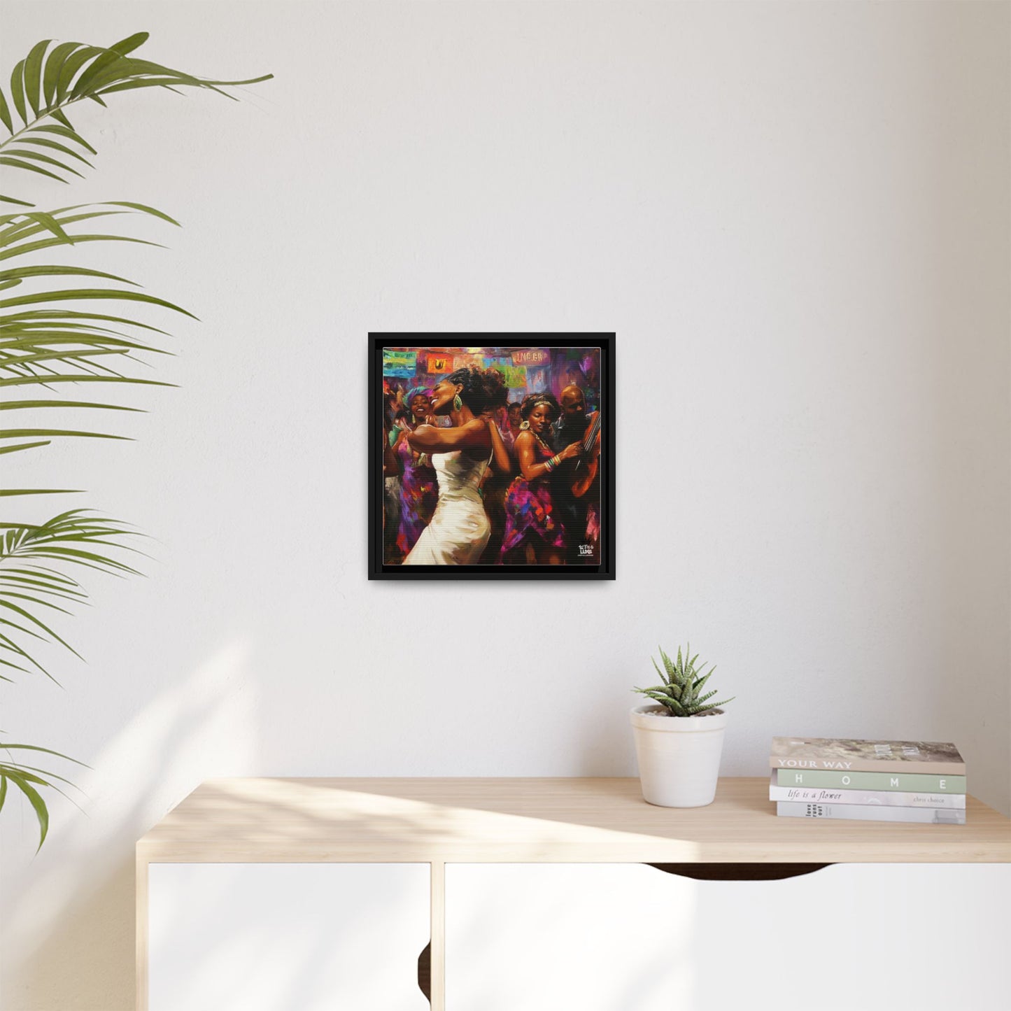 Inspired by the iconic artist Ernie Barnes, "Let's Party" - Canvas Art