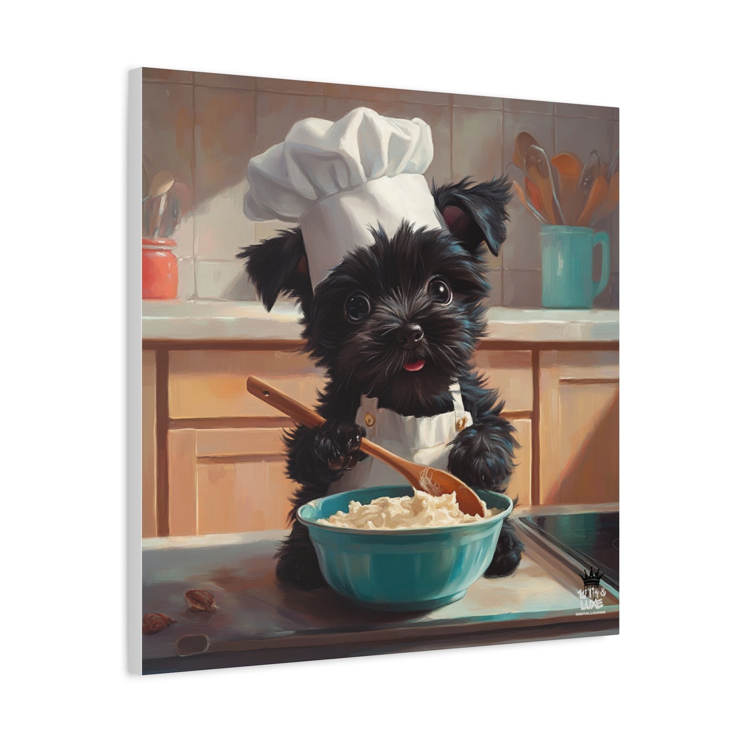 Russian Terrier Puppy Chef Canvas Art