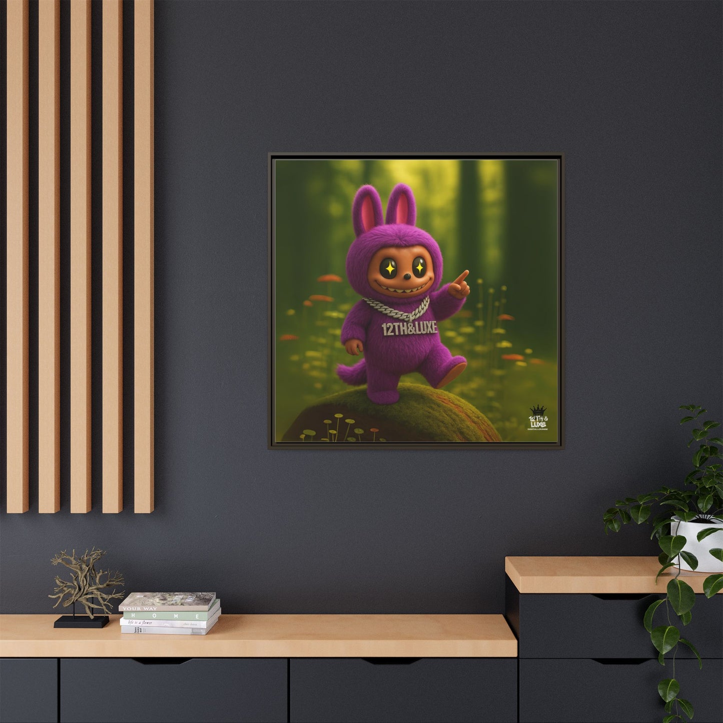 Plush Monster Purple - Canvas Art