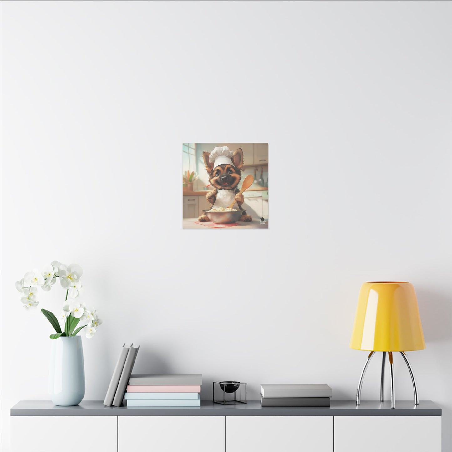 German Shepherd Puppy Chef Canvas Art