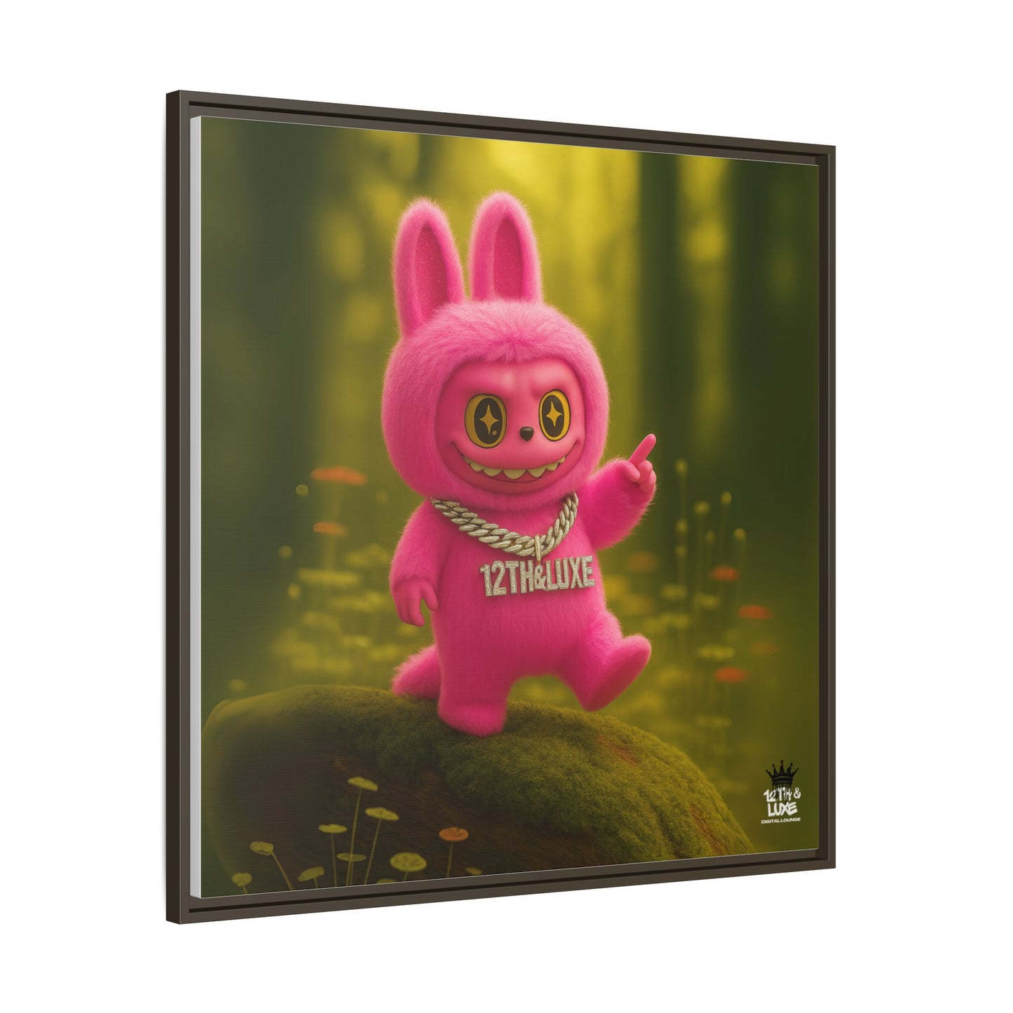 Plush Monster Pink- Canvas Art