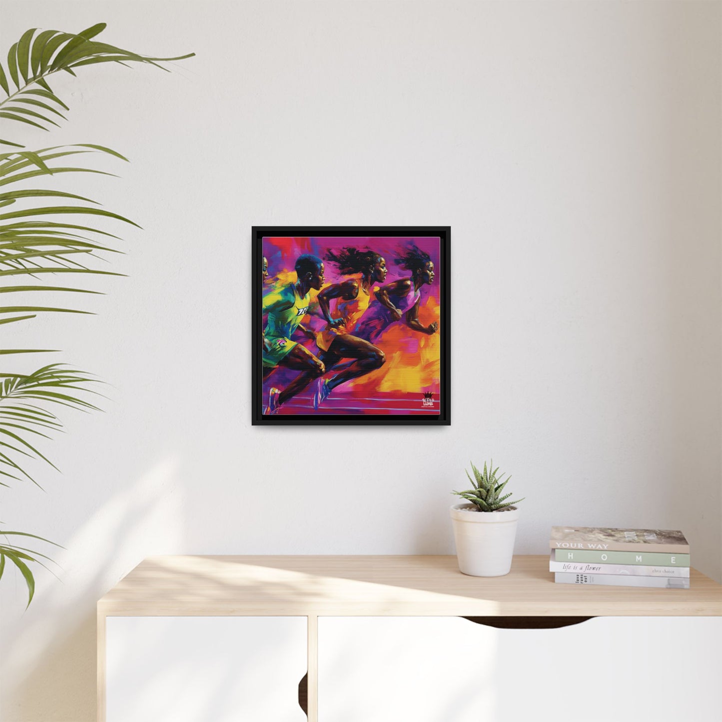 Inspired by the iconic artist Ernie Barnes, "Runners" - Canvas Art