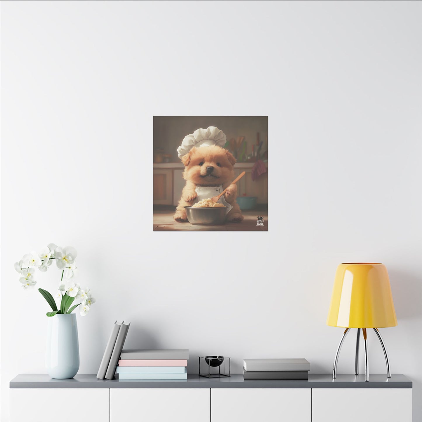 Chow Puppy Chef Canvas Art