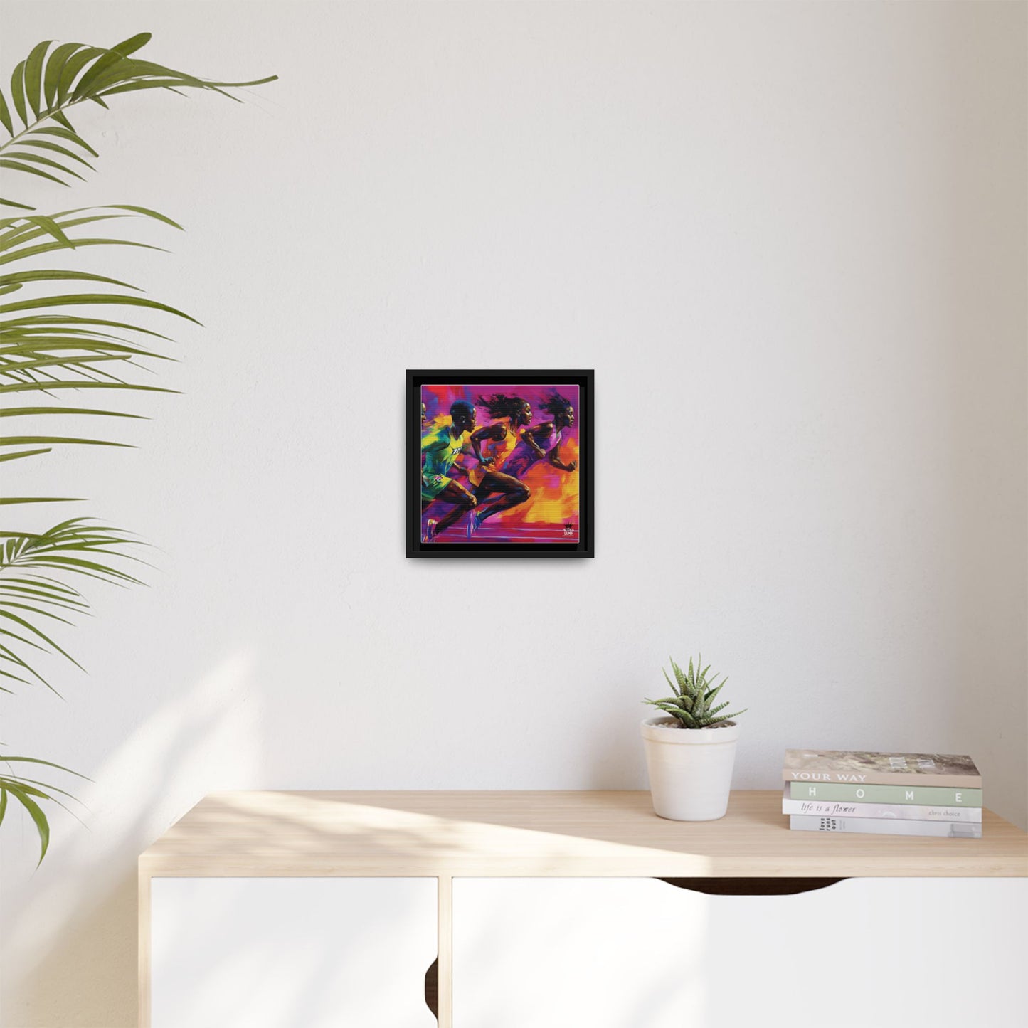 Inspired by the iconic artist Ernie Barnes, "Runners" - Canvas Art