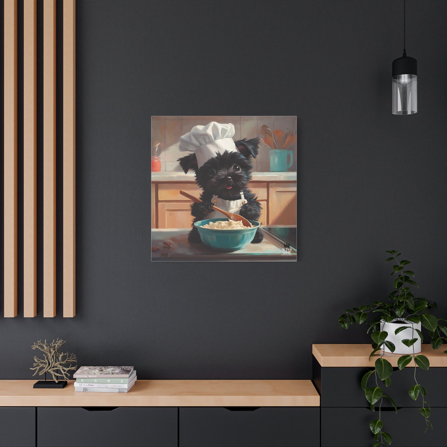 Russian Terrier Puppy Chef Canvas Art